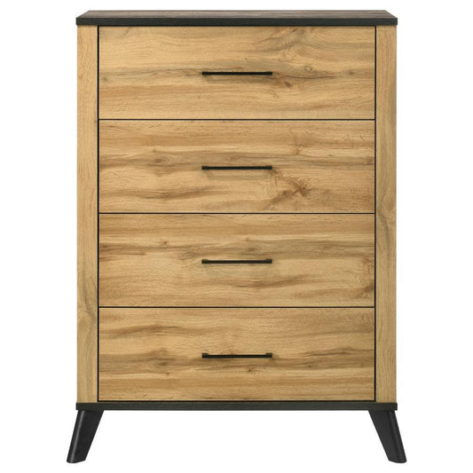 Kaywood - 4 - Drawer Bedroom Chest Of Drawers - Natural Pine Accent Chests by Coaster Fine Furniture - Walls Furniture & Mattress