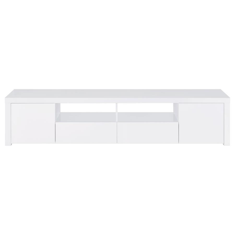 Jude - 2 Door Engineered Wood TV Stand - High Gloss White TV Stands by Coaster Fine Furniture - Walls Furniture & Mattress