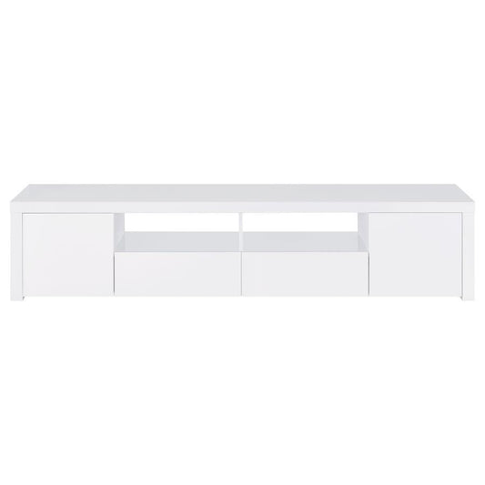 Jude - 2 Door Engineered Wood TV Stand - High Gloss White TV Stands by Coaster Fine Furniture - Walls Furniture & Mattress