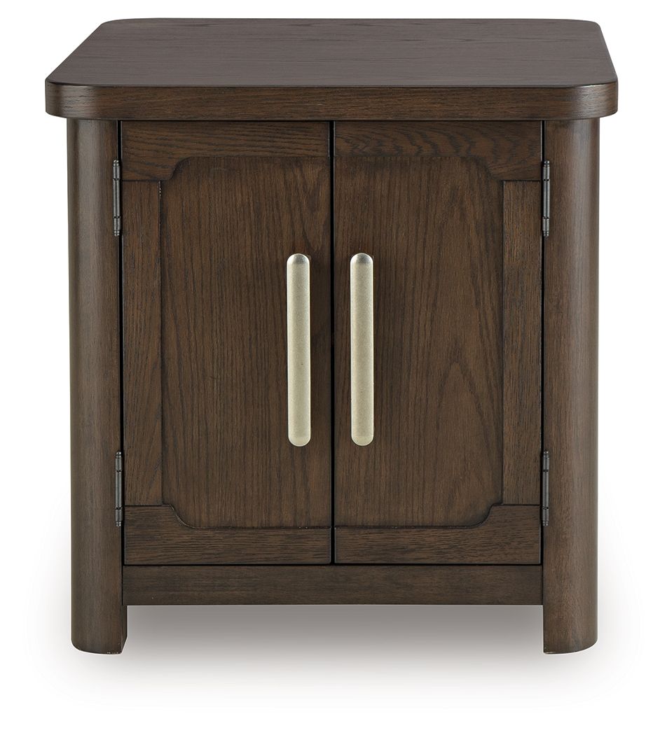 Breckington - Dark Brown - Rectangular 2 - door End Table End Tables by Signature Design by Ashley® - Walls Furniture & Mattress