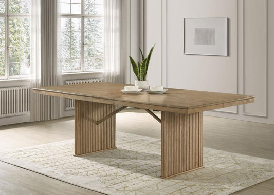 Adina - Extension Dining Table - Distressed Light Brown Dining Tables with Extensions by Coaster Fine Furniture - Walls Furniture & Mattress