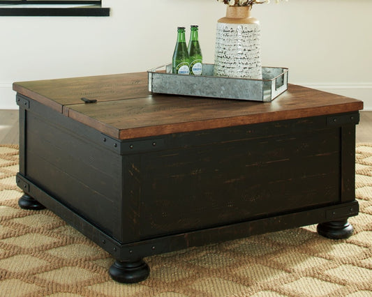 Valebeck - Lift Top Cocktail Table - Black / Brown Cocktail Tables by Signature Design by Ashley® - Walls Furniture & Mattress