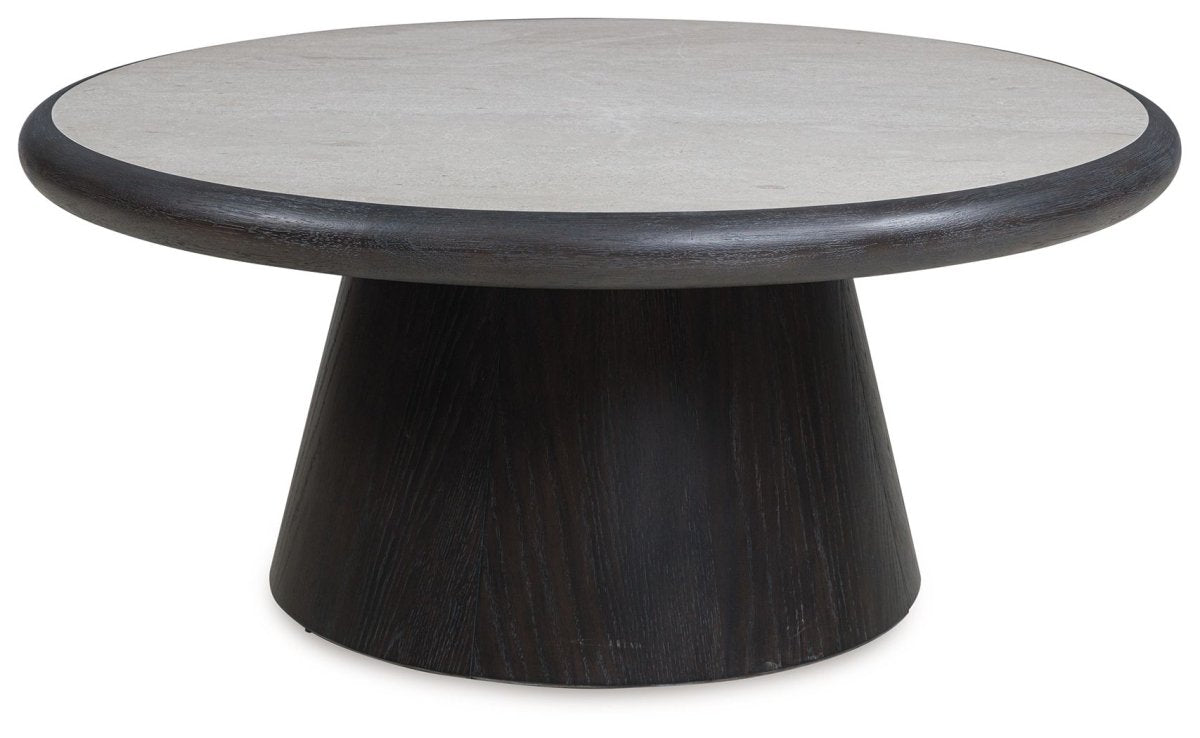 Bracken - French Black - Round Cocktail Table Coffee Tables by Luxe - Walls Furniture & Mattress