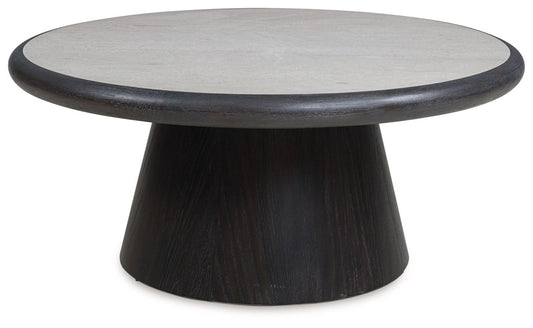 Bracken - French Black - Round Cocktail Table Coffee Tables by Luxe - Walls Furniture & Mattress