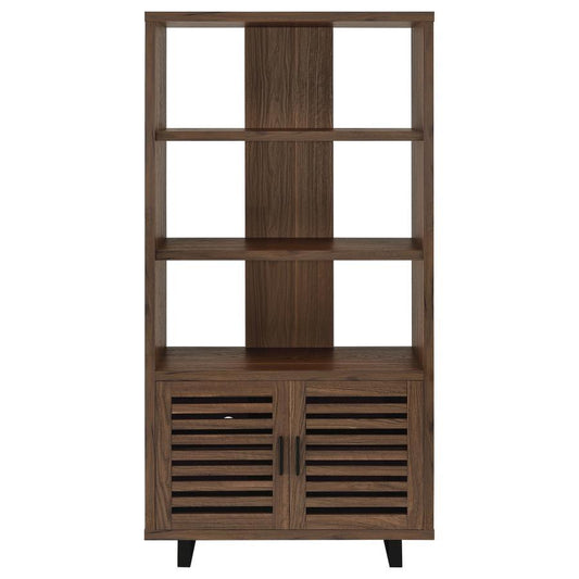 Maddox - 3 - Shelf Cabinet Bookcase - Walnut Standard Bookcases by CoasterEveryday - Walls Furniture & Mattress