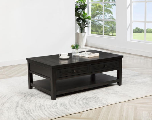 Concord - 2 - Drawer Rectangular Coffee Table - Distressed Java Coffee Tables by Coaster Fine Furniture - Walls Furniture & Mattress