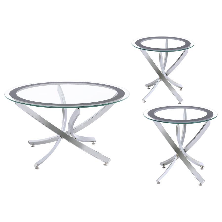 Brooke - Round Coffee Table Set Table Sets by Coaster Fine Furniture - Walls Furniture & Mattress