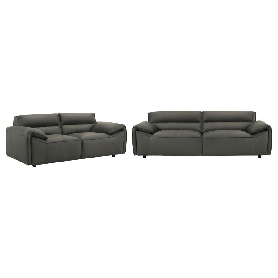 Buxton - Leather Upholstered Sofa Set Stationary Sofas & Loveseats by Coaster Fine Furniture - Walls Furniture & Mattress