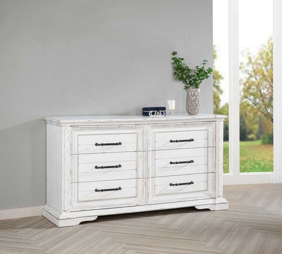 Mckinney - 6 - Drawer Bedroom Dresser Cabinet Dressers by Coaster Fine Furniture - Walls Furniture & Mattress