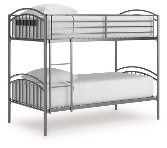 Lanceburg - Twin/Twin Bunk Bed With Ladder - Gray Bunk Beds by Signature Design by Ashley® - Walls Furniture & Mattress