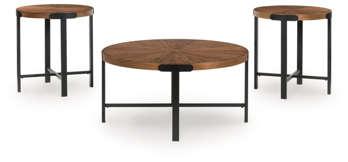 Crosstrail - Brown - Occasional Table Set (Set of 3) Table Sets by Signature Design by Ashley® - Walls Furniture & Mattress