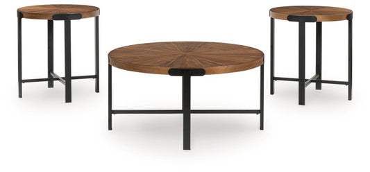 Crosstrail - Brown - Occasional Table Set (Set of 3) Table Sets by Signature Design by Ashley® - Walls Furniture & Mattress
