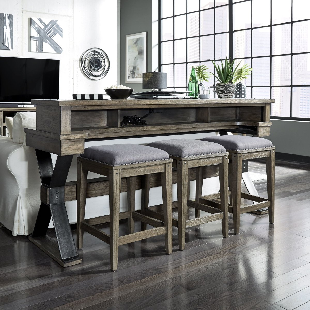 Sonoma Road - 4 Piece Dining Room Set - Light Brown 4 Piece Dining Room Sets by Liberty Furniture - Walls Furniture & Mattress