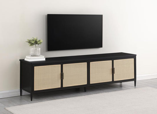 Amherst - 78" 4 - Door Metal TV Stand Media Console - Black TV Stands by Coaster Fine Furniture - Walls Furniture & Mattress
