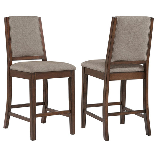 Patterson - Upholstered Counter Chair (Set of 2) - Mango Oak Stool Sets by CoasterEveryday - Walls Furniture & Mattress