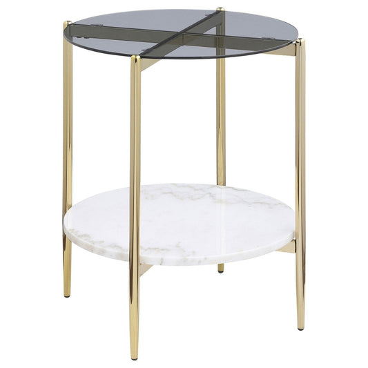 Jonelle - Round Glass Top Table End Tables by CoasterEveryday - Walls Furniture & Mattress