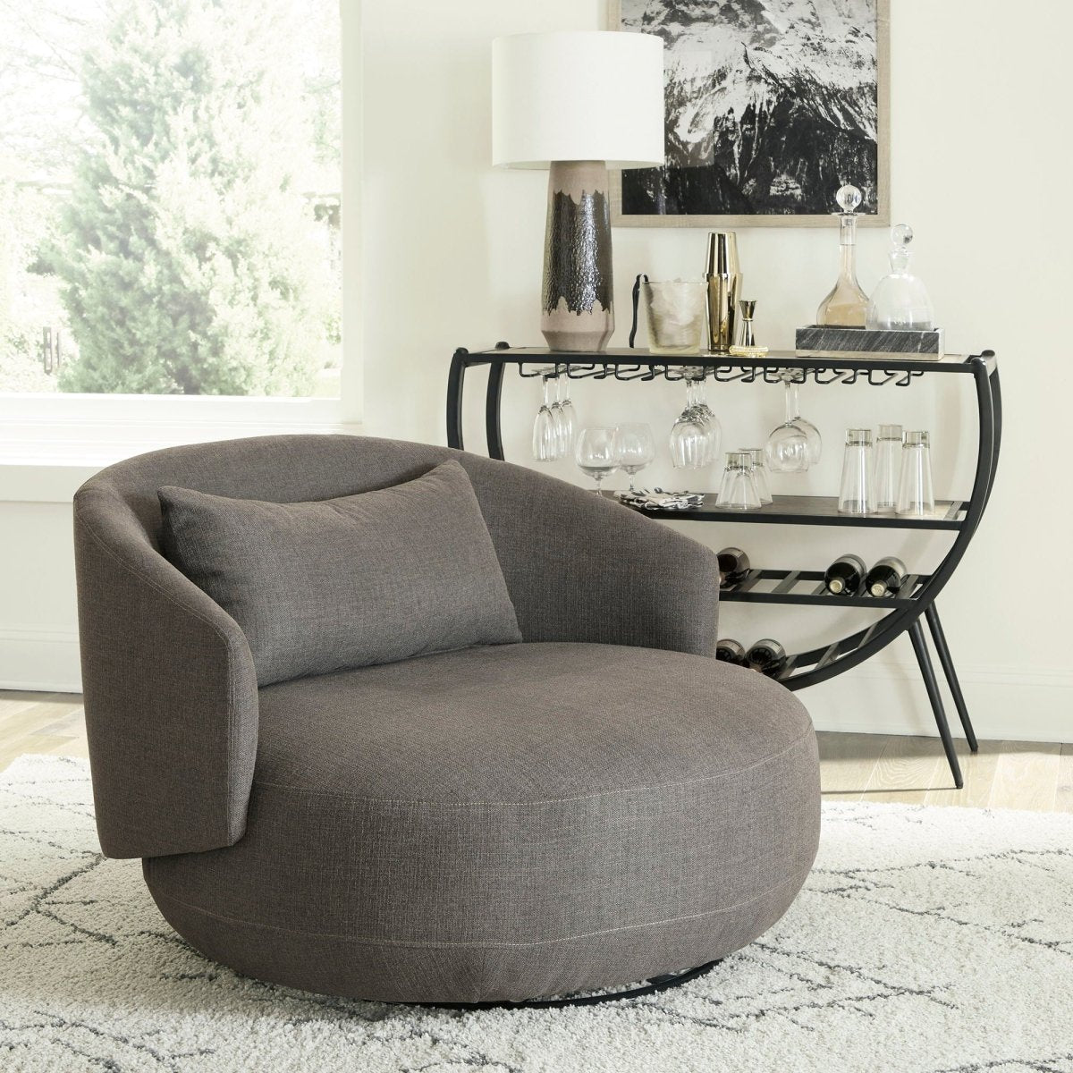 Haley - Upholstered Swivel Cuddler Chair Swivel Chairs by Liberty Furniture - Walls Furniture & Mattress