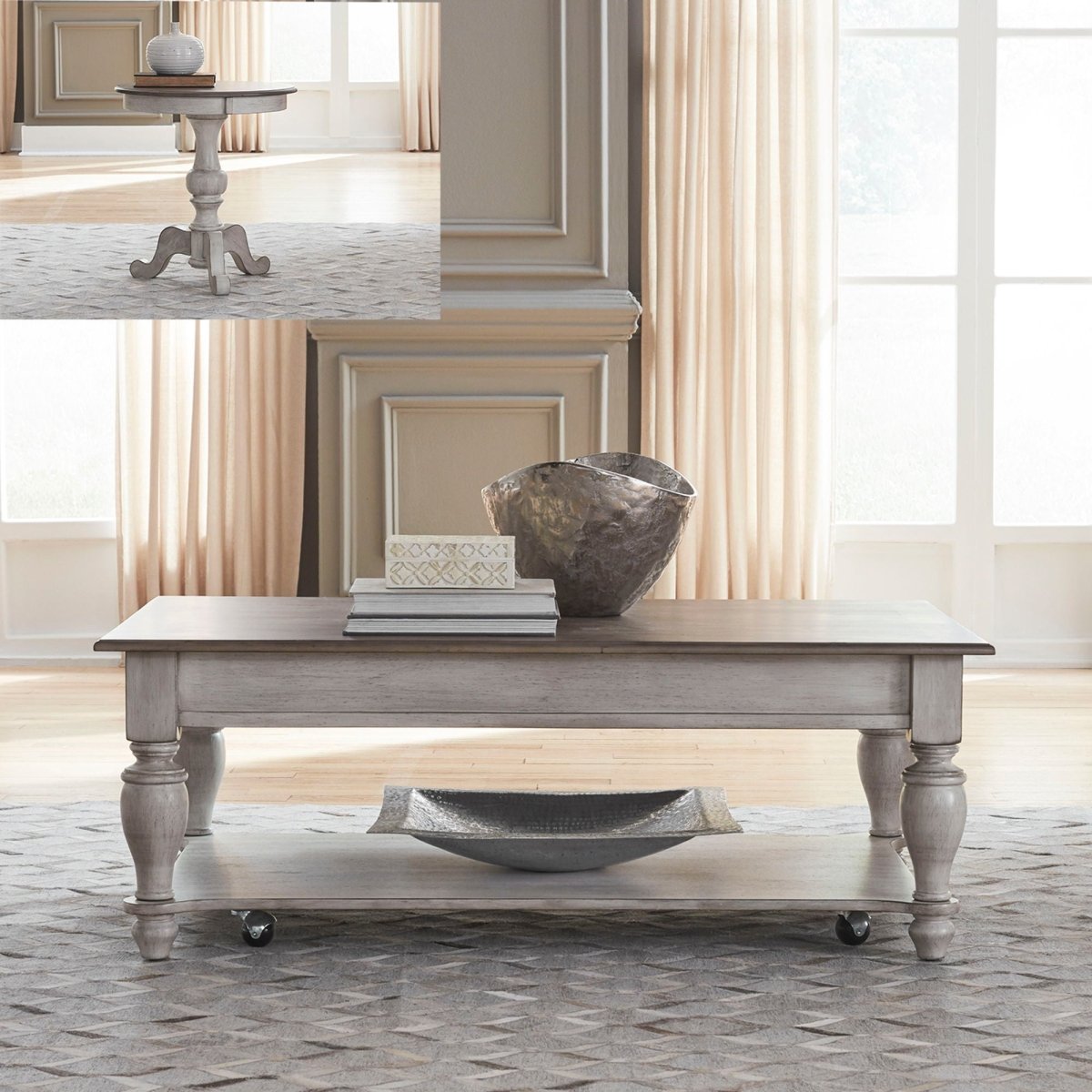 Ocean Isle - 3 Piece Table Set - White Table Sets by Liberty Furniture - Walls Furniture & Mattress