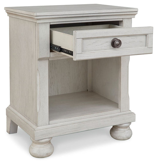 Robbinsdale - One Drawer Night Stand - Antique White Nightstands by Signature Design by Ashley® - Walls Furniture & Mattress