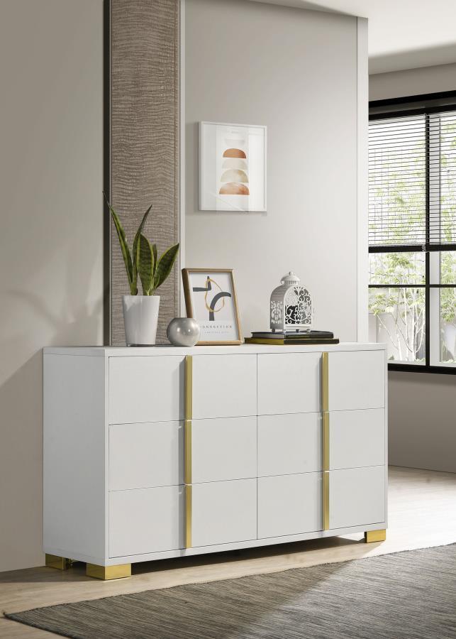 Marceline - 6 - Drawer Dresser Dressers by Coaster Fine Furniture - Walls Furniture & Mattress
