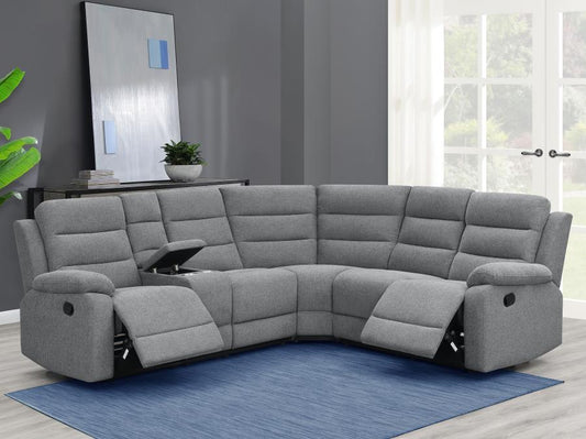 David - Upholstered Reclining Sectional Sofa - Smoke Reclining Sectionals by CoasterEveryday - Walls Furniture & Mattress
