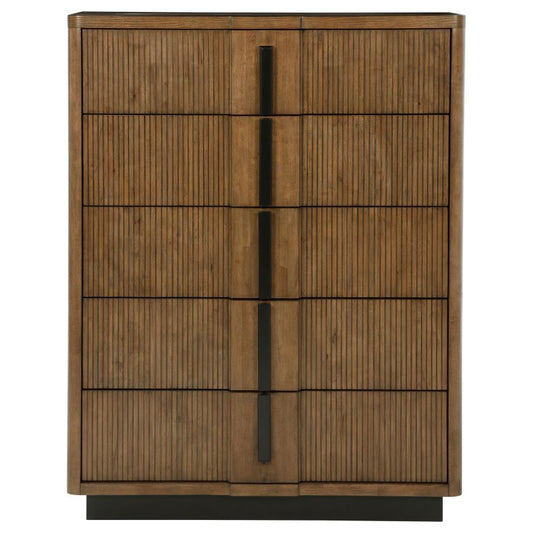 Terrace - 5 - Drawer Chest Of Drawers - Ash Brown Accent Chests by Coaster Fine Furniture - Walls Furniture & Mattress