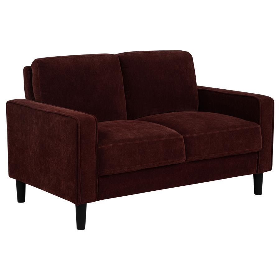 Ruth - Upholstered Track Arm Loveseat Stationary Loveseats by Coaster Fine Furniture - Walls Furniture & Mattress