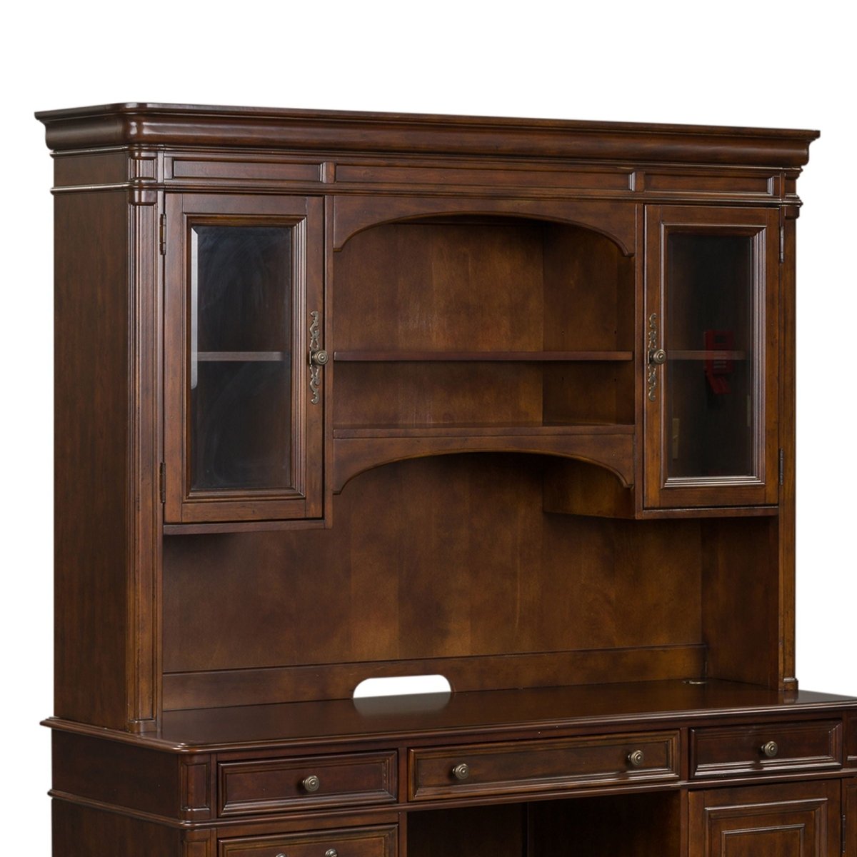 Brayton Manor - Jr Executive Credenza Hutch - Dark Brown Hutches by Liberty Furniture - Walls Furniture & Mattress