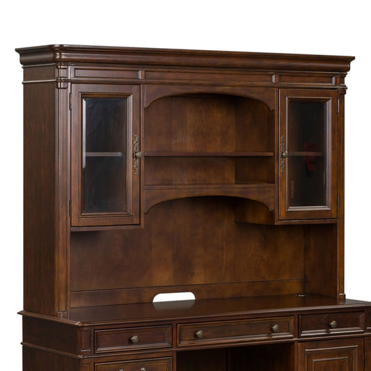 Brayton Manor - Jr Executive Credenza Hutch - Dark Brown Hutches by Liberty Furniture - Walls Furniture & Mattress