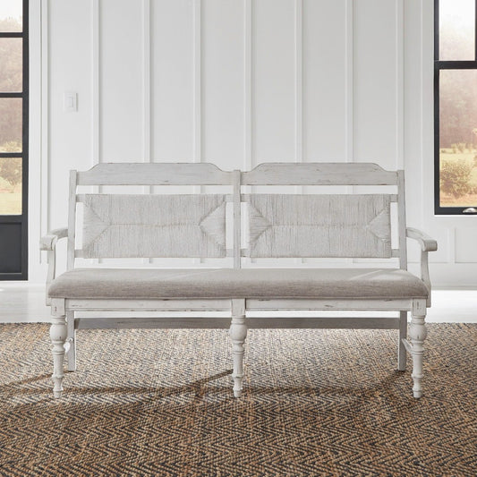 River Place - Panel Back Bench (RTA) - White Dining Benches by Liberty Furniture - Walls Furniture & Mattress