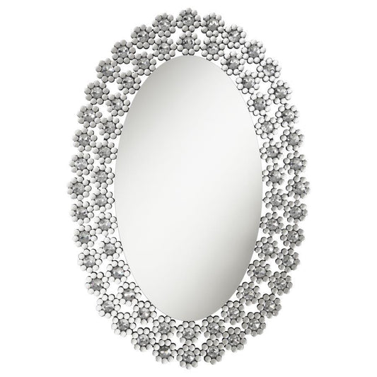 Colleen - Oval Wall Mirror - Silver Wall Mirrors by CoasterElevations - Walls Furniture & Mattress