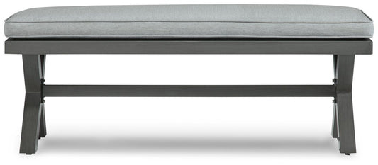 Elite Park - Bench With Cushion - Gray Benches by Signature Design by Ashley® - Walls Furniture & Mattress