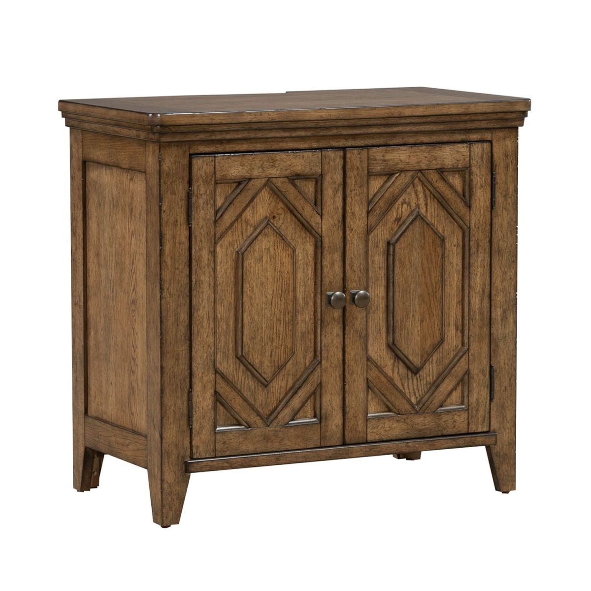 Carolina Park - 2 Door Bedside Chest With Charging Station - Brown Nightstands w/ Charging Stations by Liberty Furniture - Walls Furniture & Mattress