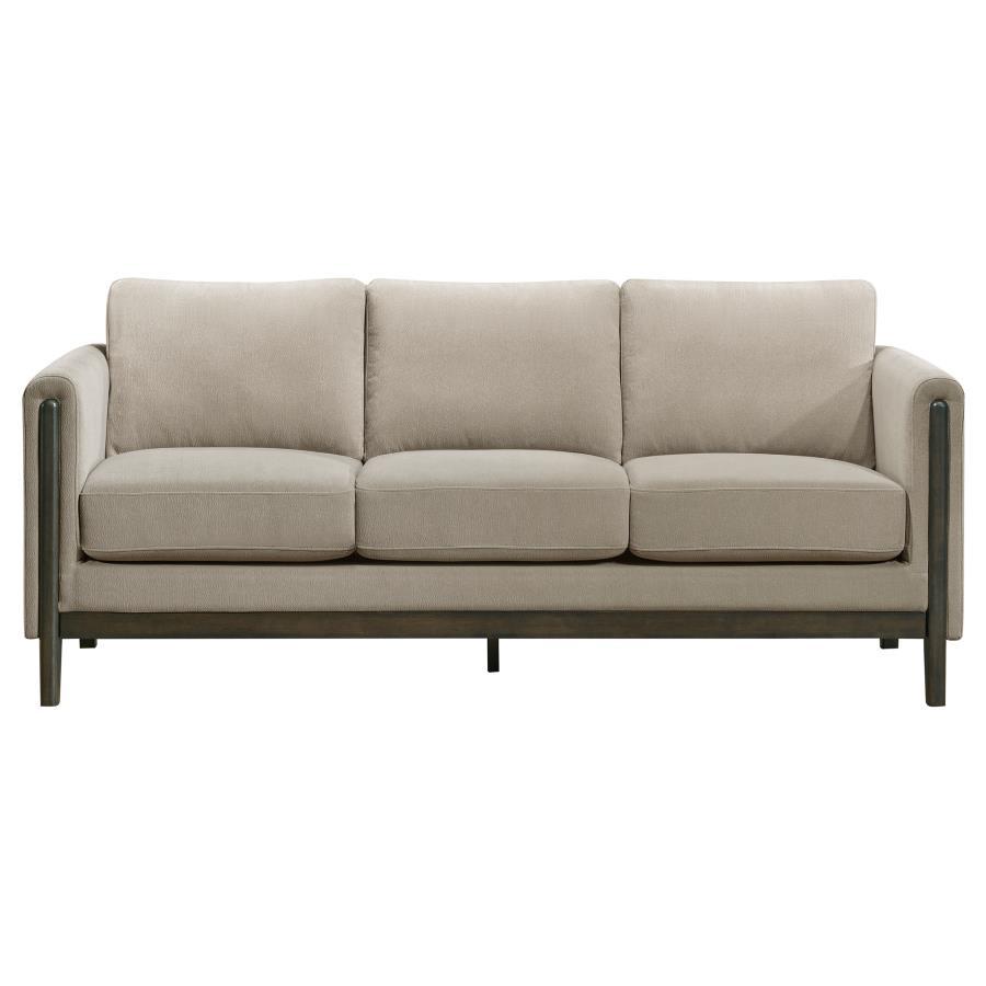 Islington - Fabric Upholstered Panel Arm Sofa - Taupe Stationary Sofas by Coaster Fine Furniture - Walls Furniture & Mattress