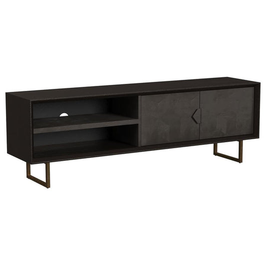 Marsden - 2 Door Mango Wood TV Stand - Charcoal Black TV Stands by Coaster Fine Furniture - Walls Furniture & Mattress