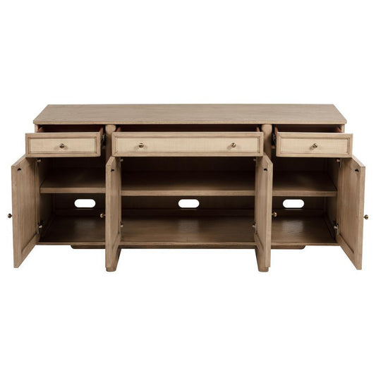 Kailani - 4 - Door Cane Sideboard Buffet Cabinet - Beige Oak Buffets by Coaster Fine Furniture - Walls Furniture & Mattress