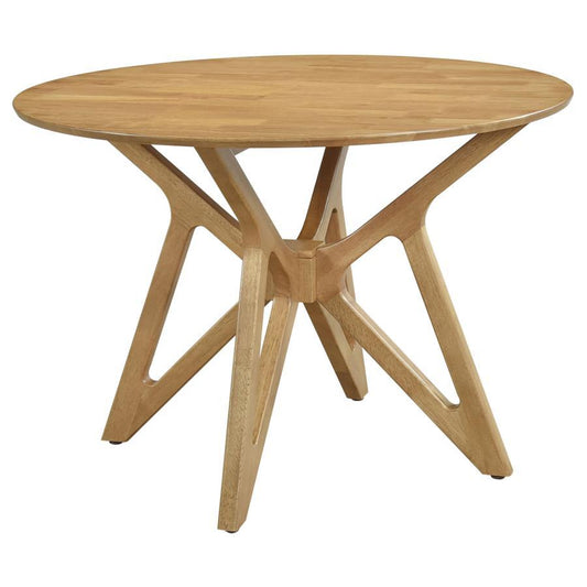 Elowen - Round Solid Wood Dining Table - Light Walnut Dining Tables by CoasterEveryday - Walls Furniture & Mattress