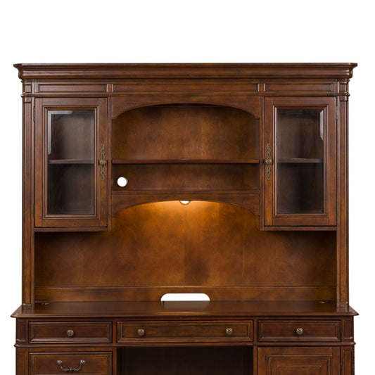 Brayton Manor - Jr Executive Credenza Hutch - Dark Brown Hutches by Liberty Furniture - Walls Furniture & Mattress