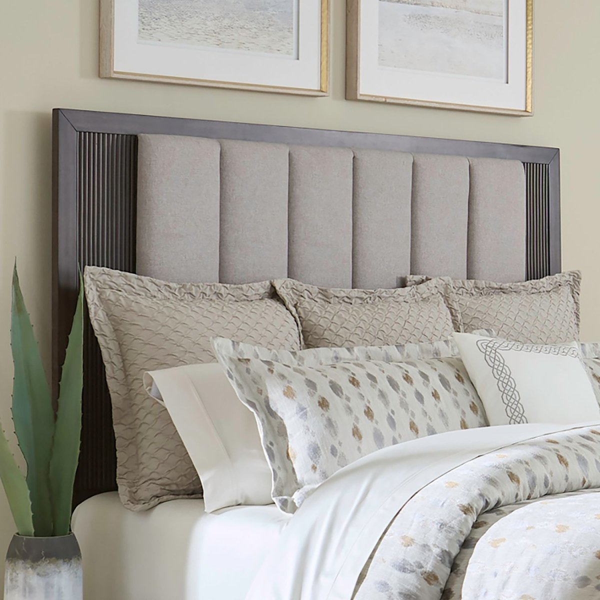 Modern Edge - Queen Upholstered Panel Headboard - Caffe Upholstered Headboards by Liberty Furniture - Walls Furniture & Mattress