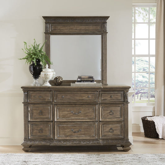 Carlisle Court - Dresser & Mirror - Medium Brown Dresser & Mirror by Liberty Furniture - Walls Furniture & Mattress