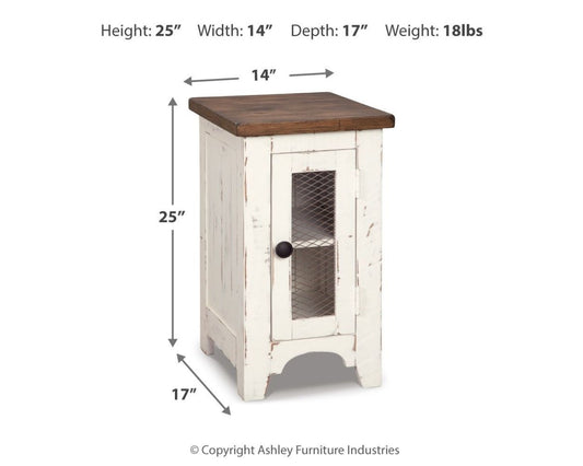 Wystfield - Chair Side End Table - White / Brown Chair Side Tables by Signature Design by Ashley® - Walls Furniture & Mattress