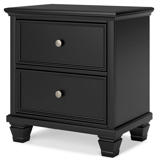 Lanolee - Two Drawer Nightstand - Black Accent Nightstands by Signature Design by Ashley® - Walls Furniture & Mattress