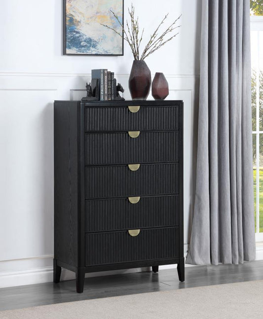 Brookmead - 5 - Drawer Bedroom Chest - Black Accent Chests by Coaster Fine Furniture - Walls Furniture & Mattress
