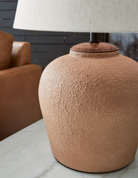 Scantor - Metal Table Lamp - Rust Table Lamps by Signature Design by Ashley® - Walls Furniture & Mattress