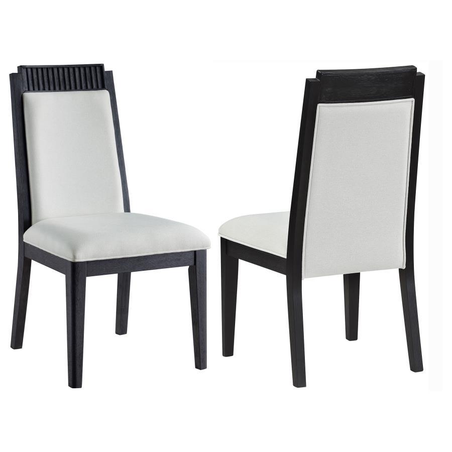 Brookmead - Wood Dining Side Chair (Set of 2) - Ivory And Black Chair Sets by Coaster Fine Furniture - Walls Furniture & Mattress