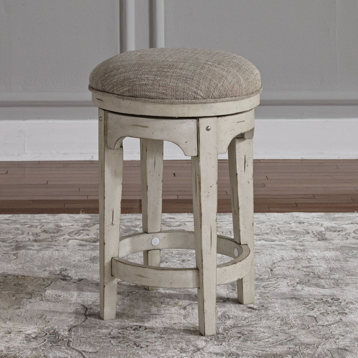 Morgan Creek - Console Swivel Stool - White Counter Height (24" - 27") by Liberty Furniture - Walls Furniture & Mattress