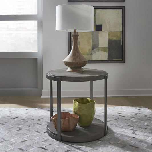 Modern View - Round End Table - Dark Gray End Tables by Liberty Furniture - Walls Furniture & Mattress