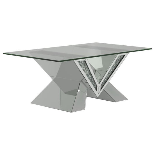 Taffeta - Glass Top Mirrored Acrylic Table End Tables by CoasterElevations - Walls Furniture & Mattress