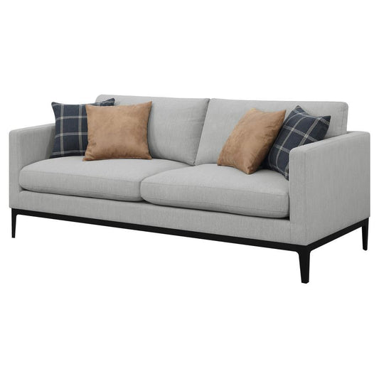 Apperson - Upholstered Track Arm Sofa - Light Gray Stationary Sofas by CoasterElevations - Walls Furniture & Mattress