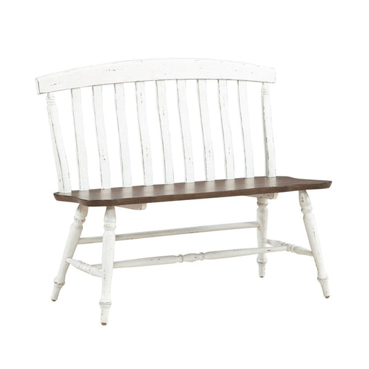 Al Fresco - Slat Back Bench (RTA) - White Benches by Liberty Furniture - Walls Furniture & Mattress